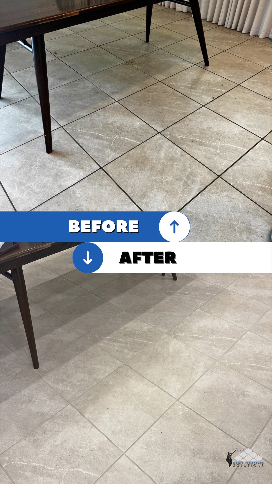 Before and after vacation home tile and grout restoration in Kissimmee FL